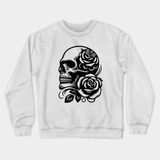 skull roses design Crewneck Sweatshirt